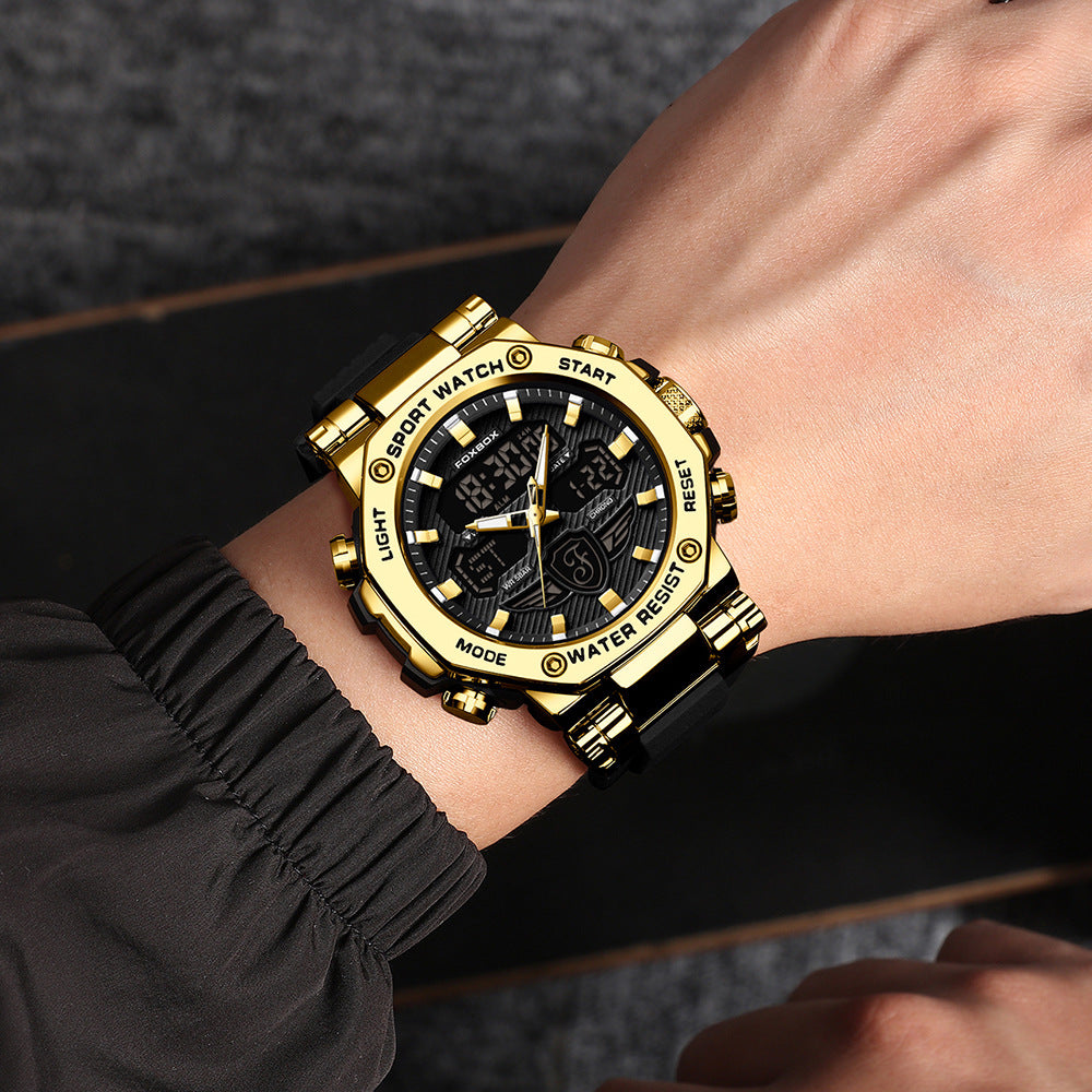 Silicone strap waterproof watch side view