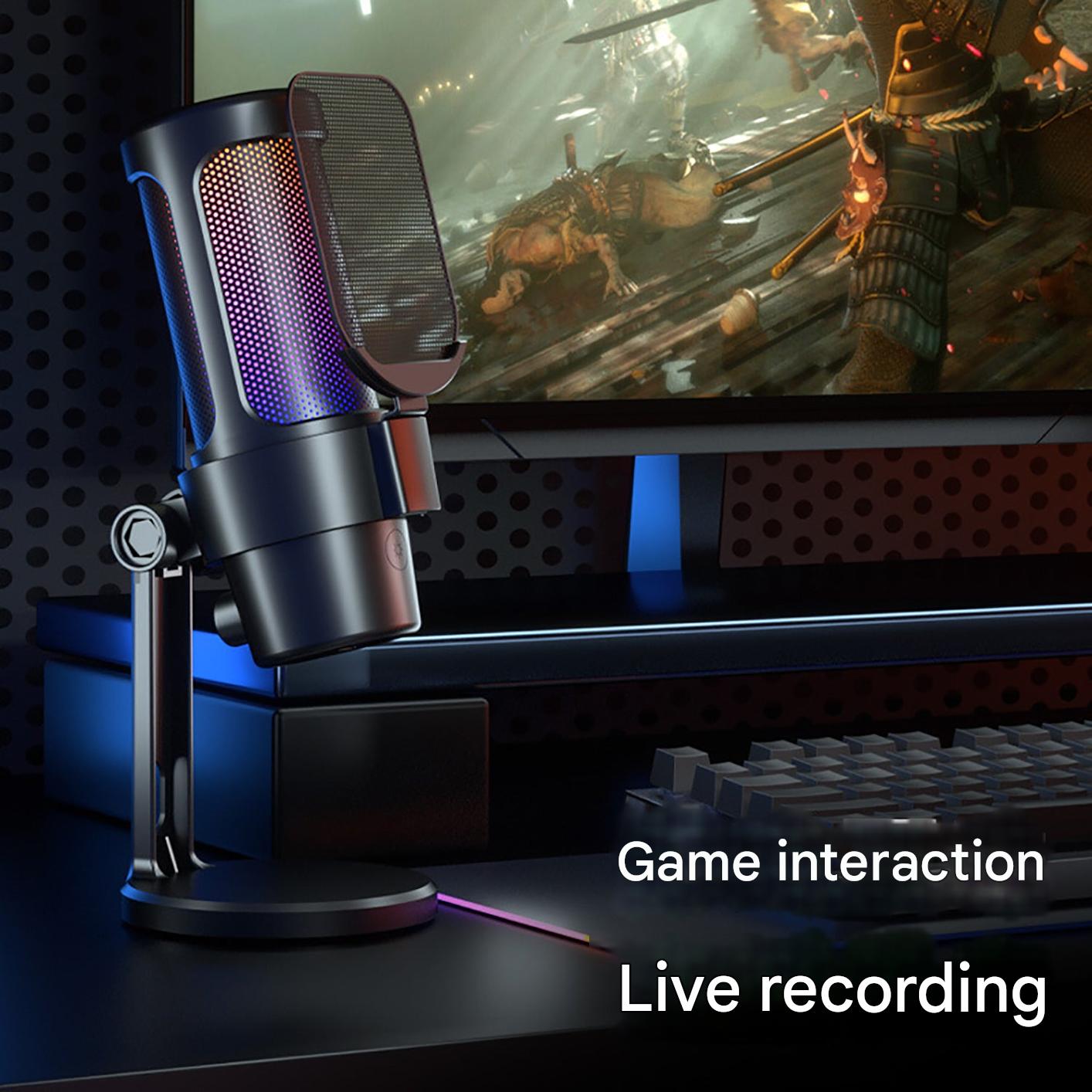 USB Live Streaming Microphone with Colorful Lights image 7