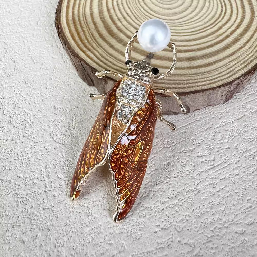 Crafted cicada brooch fashion accessory