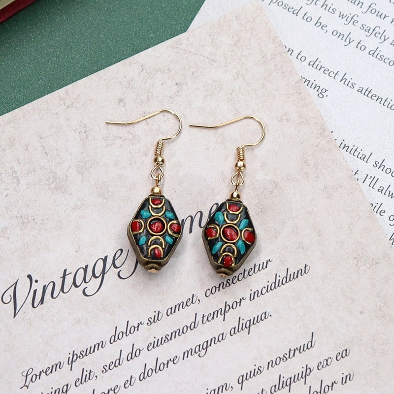Colorful mixed materials earrings 7