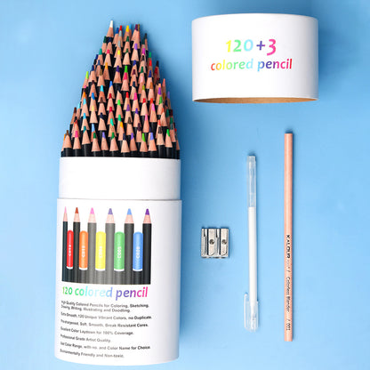 KALOUR 120-Color Premium Colored Pencil Set for Artists - Art Supplies for Drawing, Sketching & Coloring