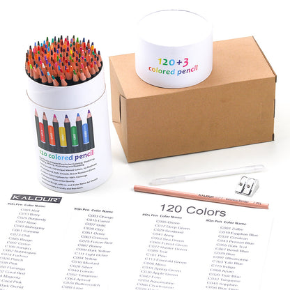 KALOUR 120-Color Premium Colored Pencil Set for Artists - Art Supplies for Drawing, Sketching & Coloring