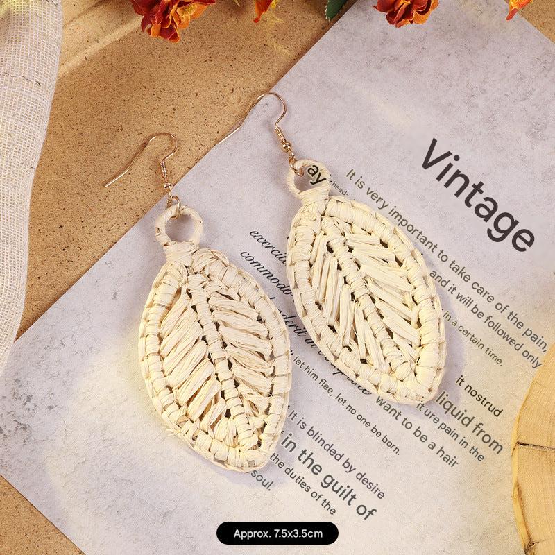 Handcrafted rattan earrings for stylish women