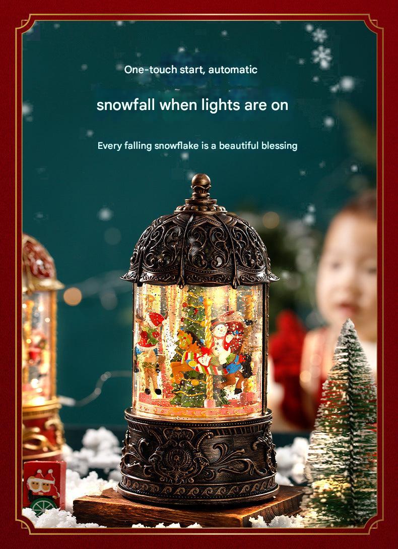 elegant holiday music carousel santa globe