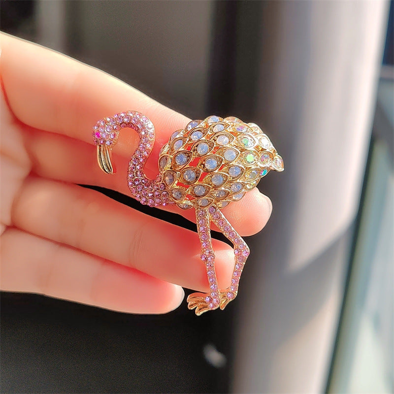 Unique flamingo design brooch for gifting