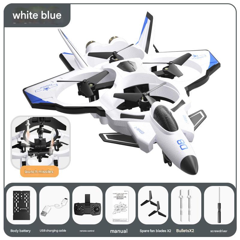 Close up of JJRC fighter aircraft featuring remote control