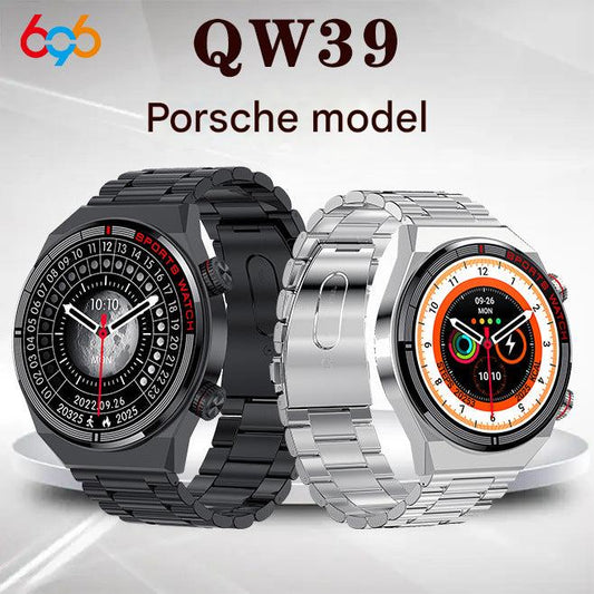 Stylish smartwatch with leather band