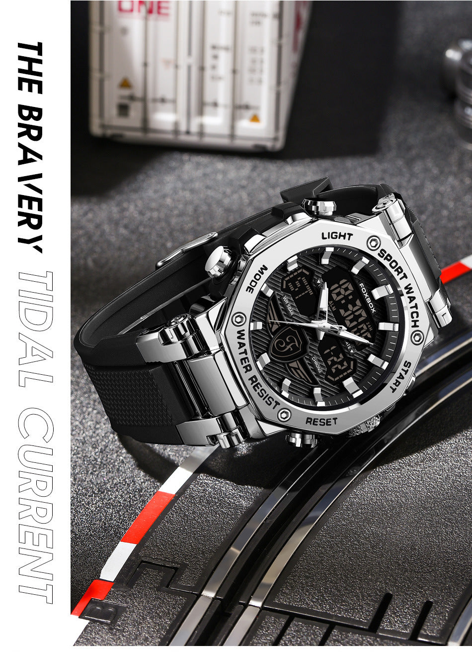 Silicone strap waterproof watch side view