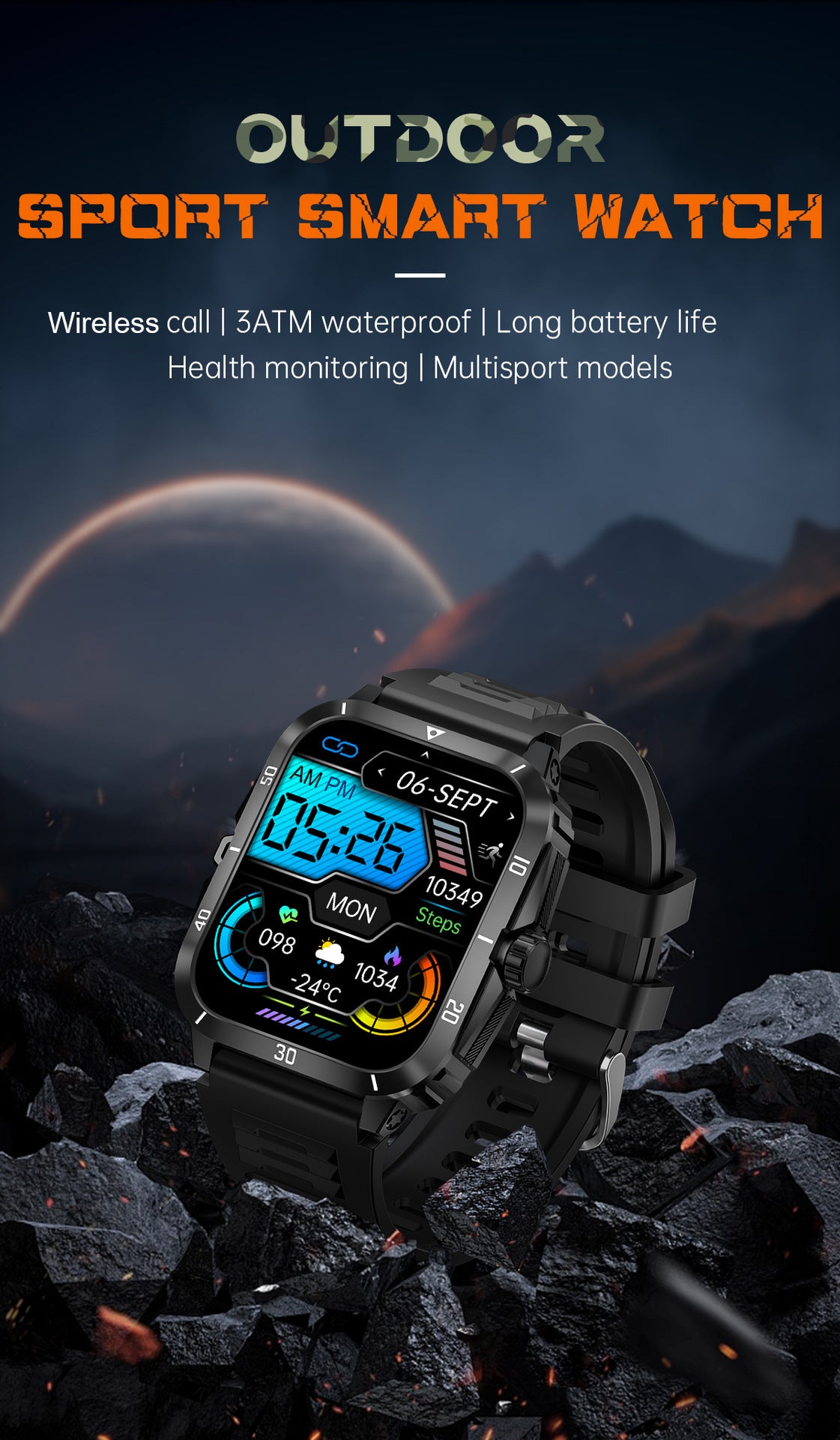 Fitness tracker watch display features