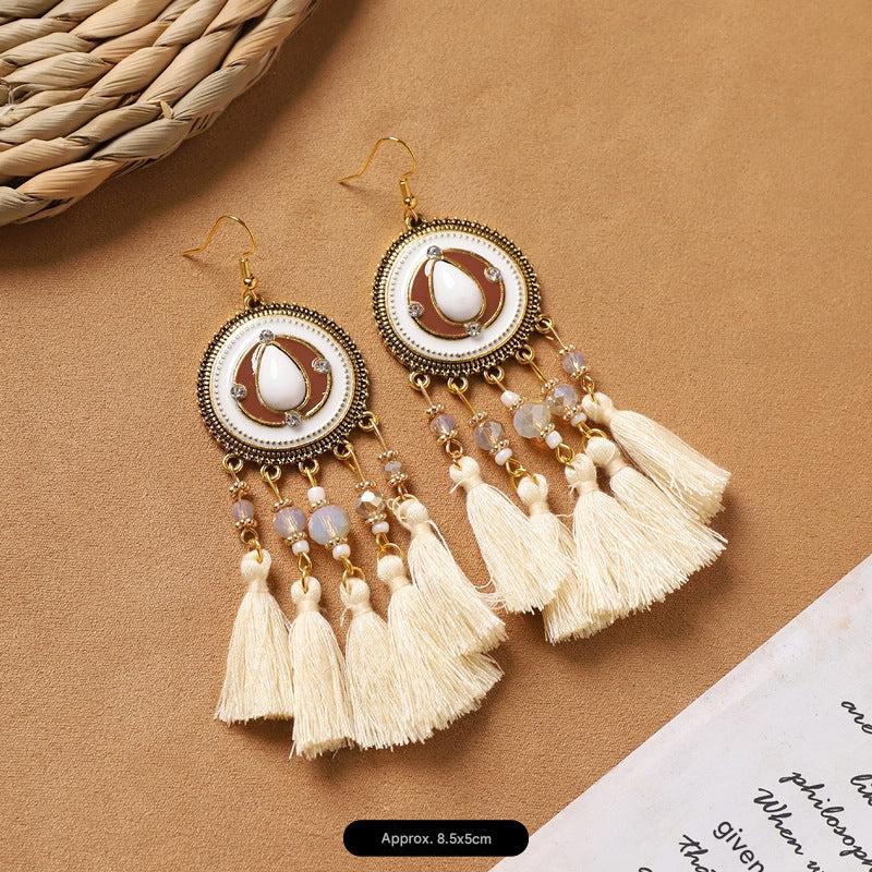 Different style variations of feather earrings