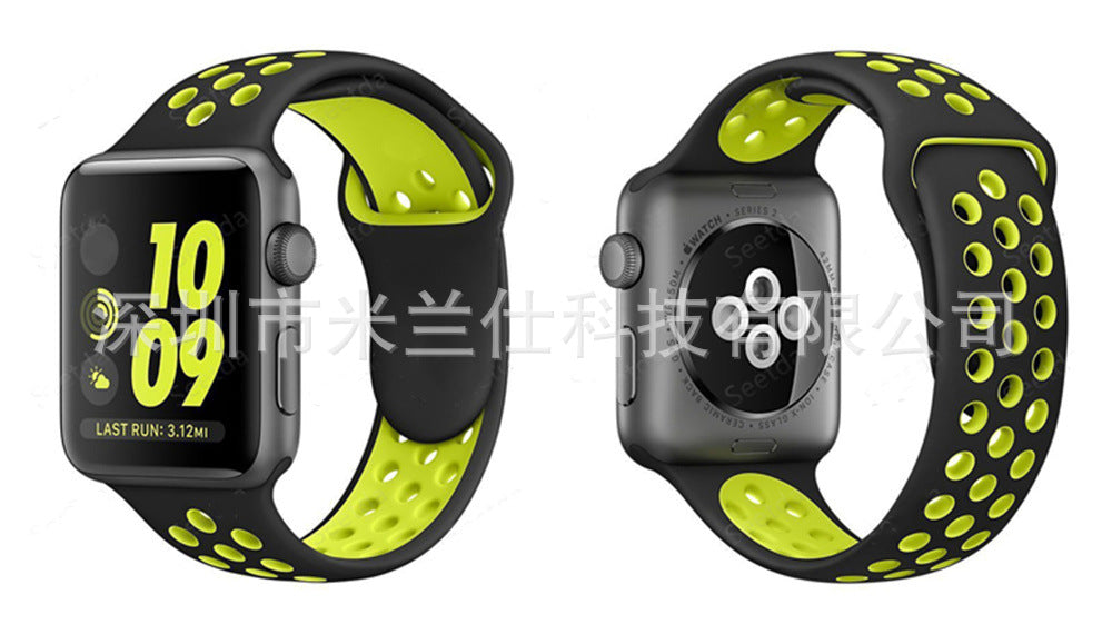 Dual Color Silicone Sport Band for Apple Watch Series 6, 7, 8, SE and Ultra - Comfortable & Durable
