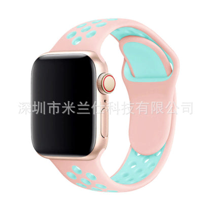 Dual Color Silicone Sport Band for Apple Watch Series 6, 7, 8, SE and Ultra - Comfortable & Durable