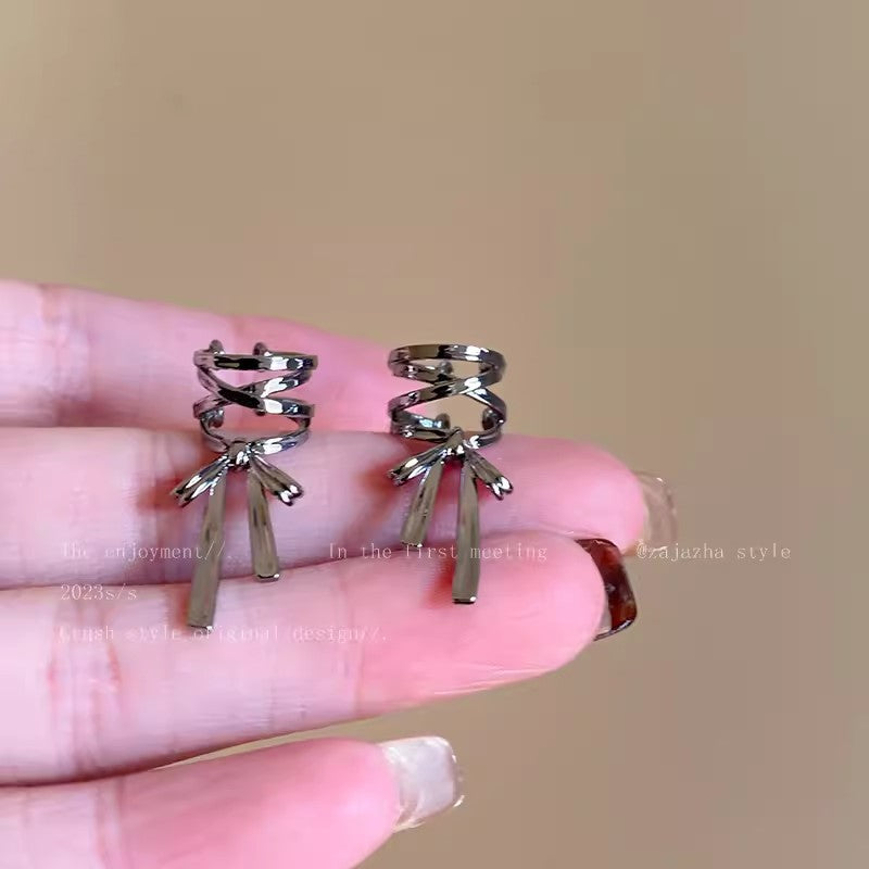 elegant ribbon ear cuffs women's jewelry