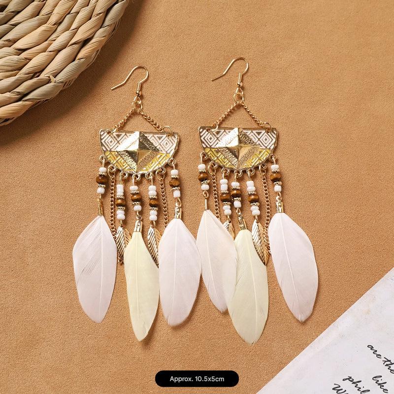 Handcrafted jewelry with feather details
