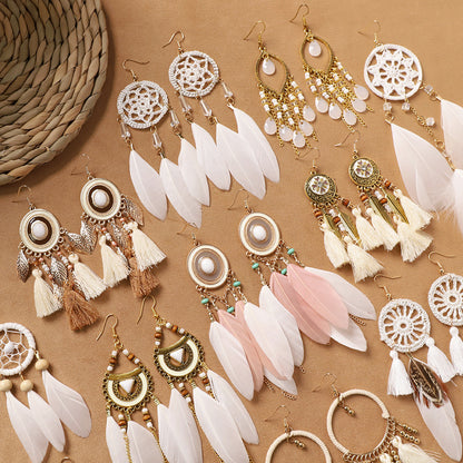 Handcrafted jewelry with feather details