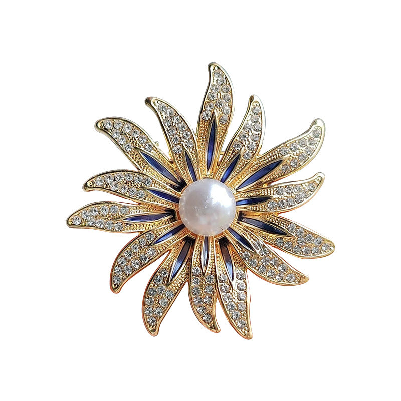 Stylish sunflower brooch display