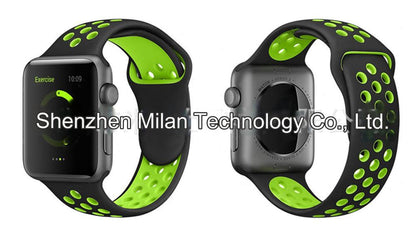 Dual Color Silicone Sport Band for Apple Watch Series 6, 7, 8, SE and Ultra - Comfortable & Durable