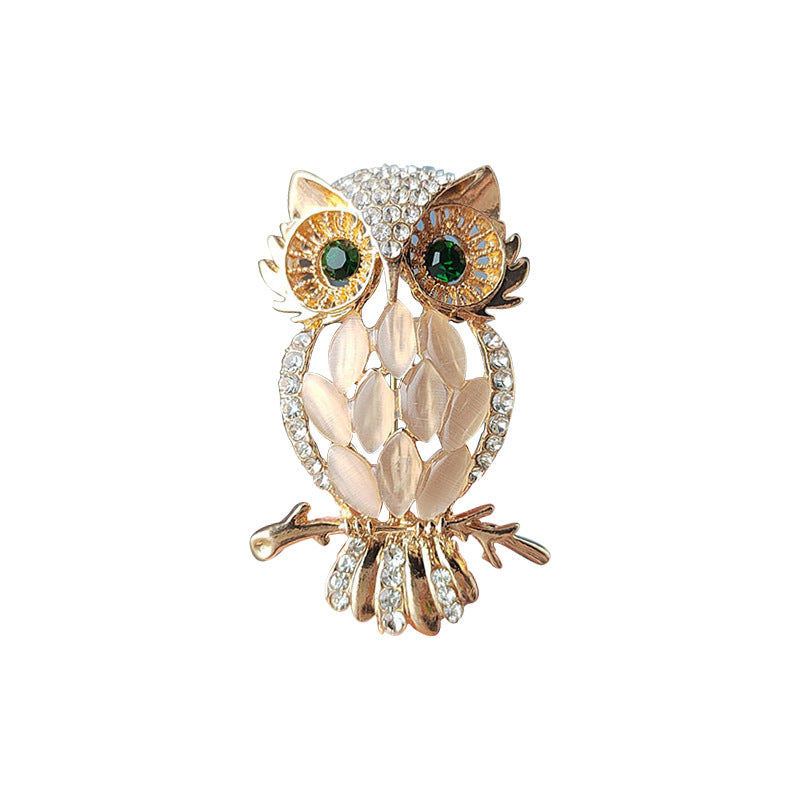 Chic Owl Brooch two-tone pin for casual wear