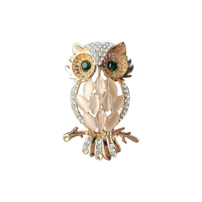 Chic Owl Brooch two-tone pin for casual wear