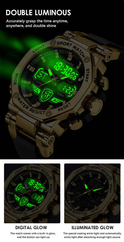 Zinc alloy case digital watch on wrist