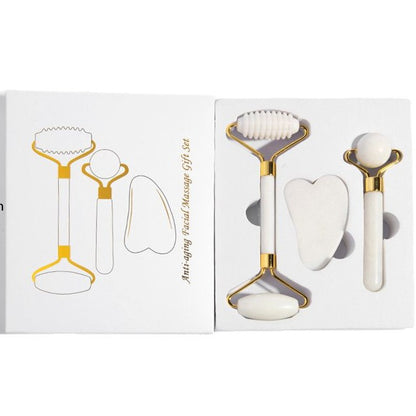 Premium jade roller set with gua sha for facial massage