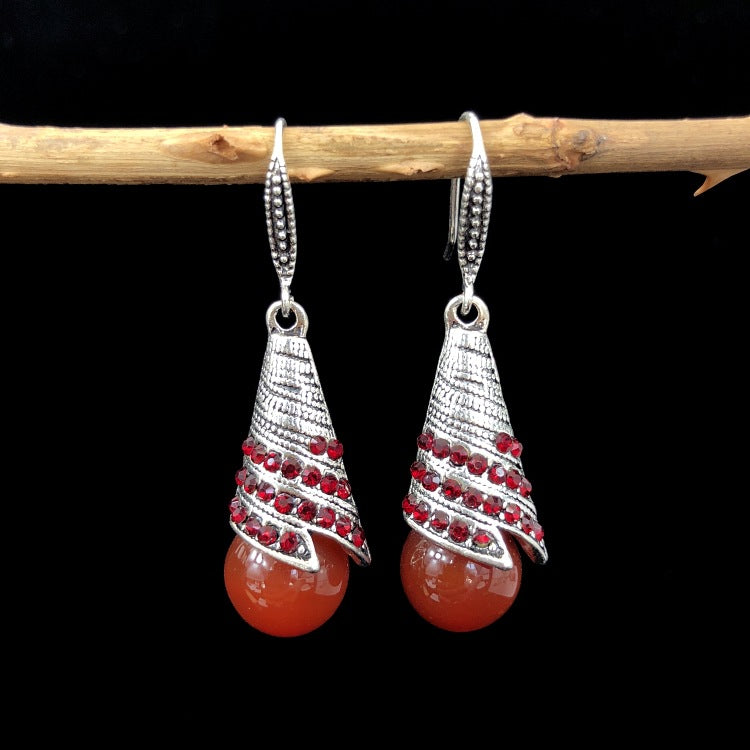 Stylish Bohemian Agate Dangle Earrings for Women - Image 1