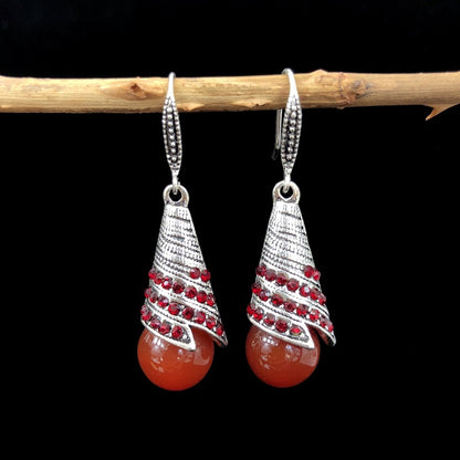 Stylish Bohemian Agate Dangle Earrings for Women - Image 1