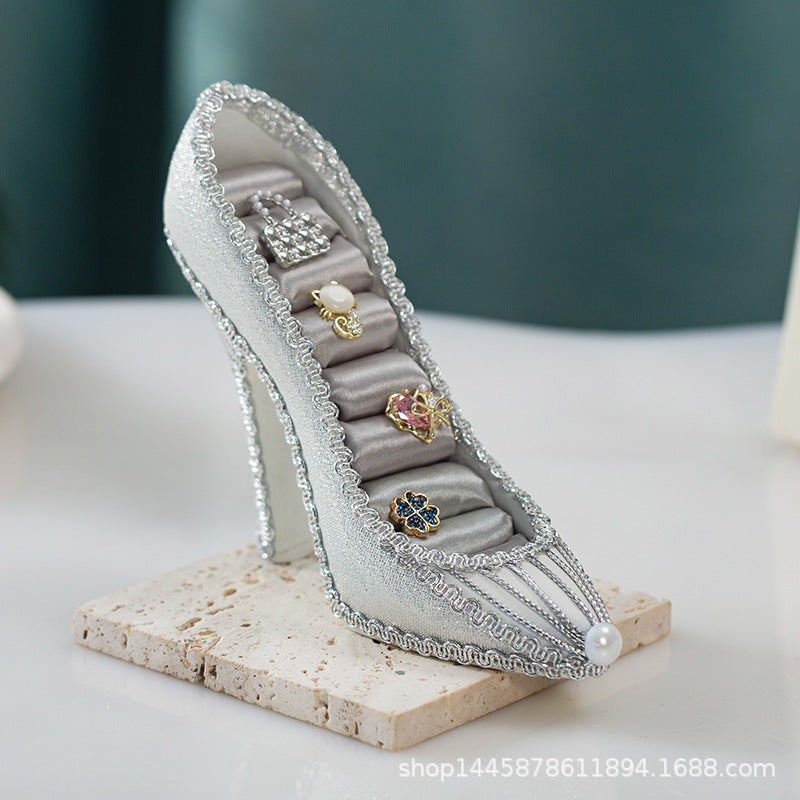 resin high heel shoe jewelry rack red